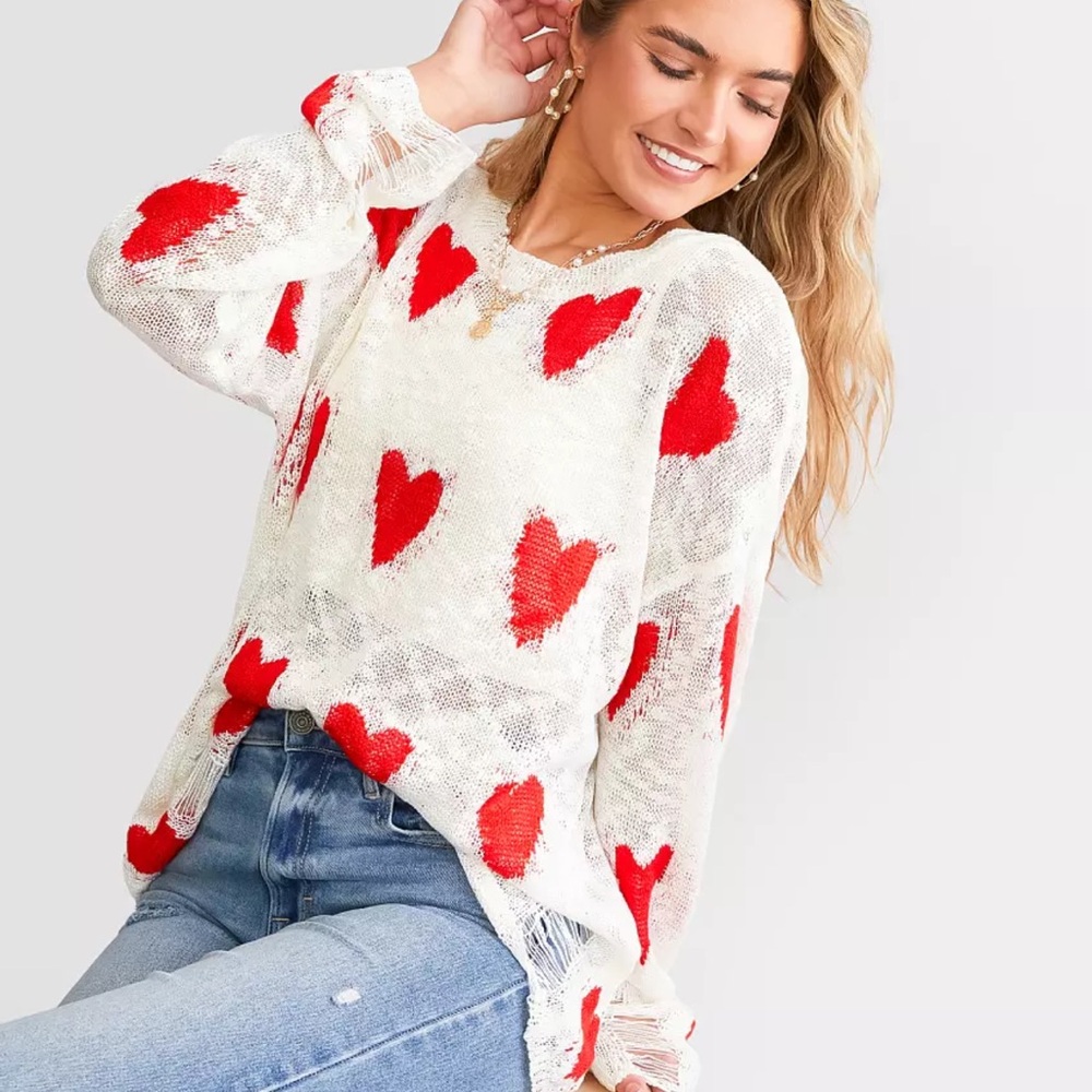 Bibi Destructed Heart Sweater